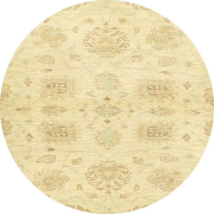 Round Abstract Sun Yellow Modern Rug, abs2889