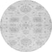 Round Abstract Gray Modern Rug, abs2889gry