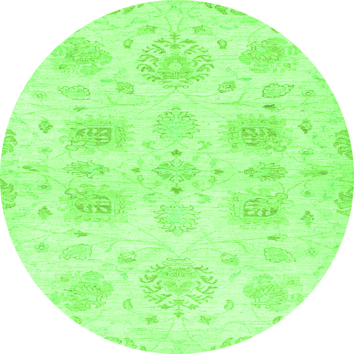 Round Abstract Green Modern Rug, abs2889grn