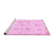 Sideview of Machine Washable Abstract Pink Modern Rug, wshabs2889pnk