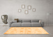 Machine Washable Abstract Orange Modern Area Rugs in a Living Room, wshabs2889org