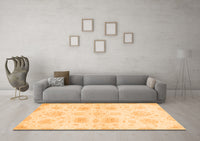 Machine Washable Abstract Orange Modern Rug, wshabs2889org