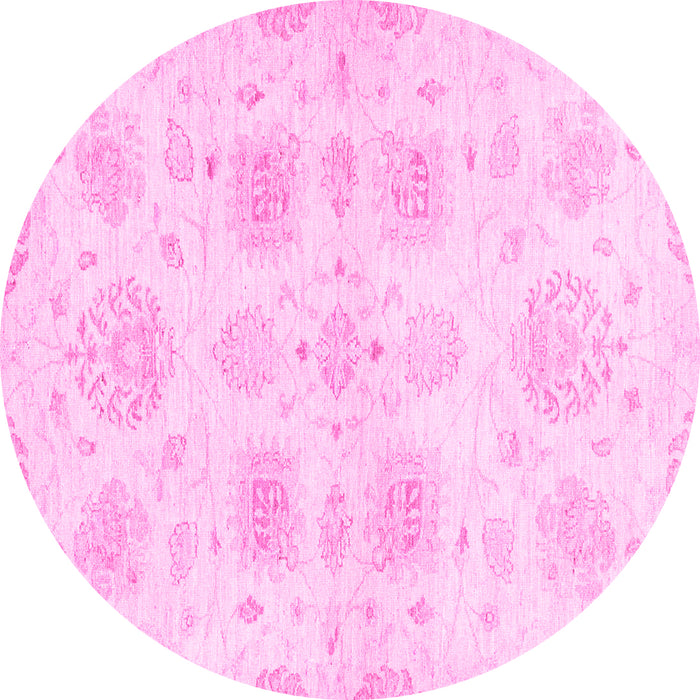 Round Abstract Pink Modern Rug, abs2889pnk