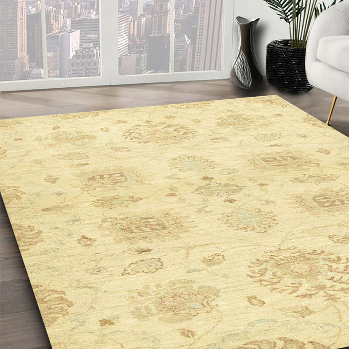 Machine Washable Abstract Sun Yellow Rug in a Family Room, wshabs2889