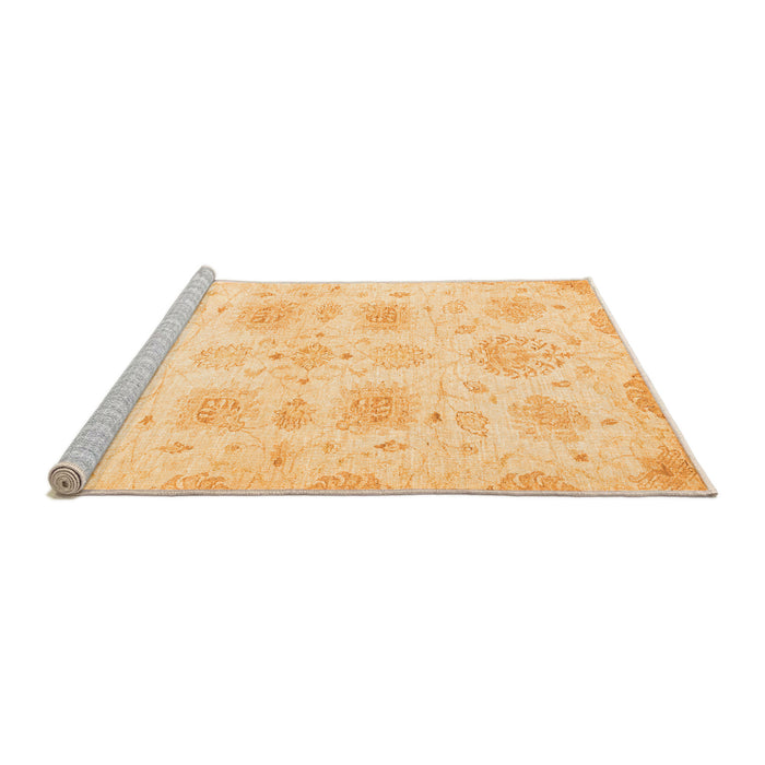 Sideview of Machine Washable Abstract Orange Modern Area Rugs, wshabs2889org