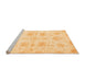 Sideview of Machine Washable Abstract Orange Modern Area Rugs, wshabs2889org