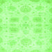 Square Machine Washable Abstract Green Modern Area Rugs, wshabs2889grn