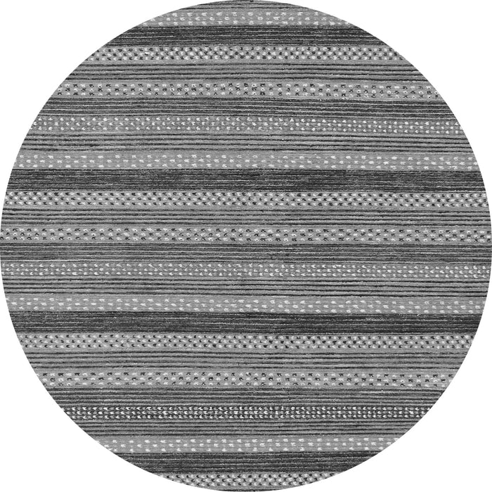 Round Machine Washable Oriental Gray Modern Rug, wshabs288gry