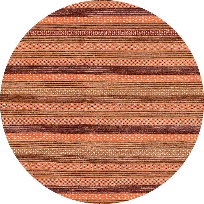 Round Abstract Orange Oriental Rug, abs288