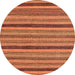 Round Abstract Orange Oriental Rug, abs288