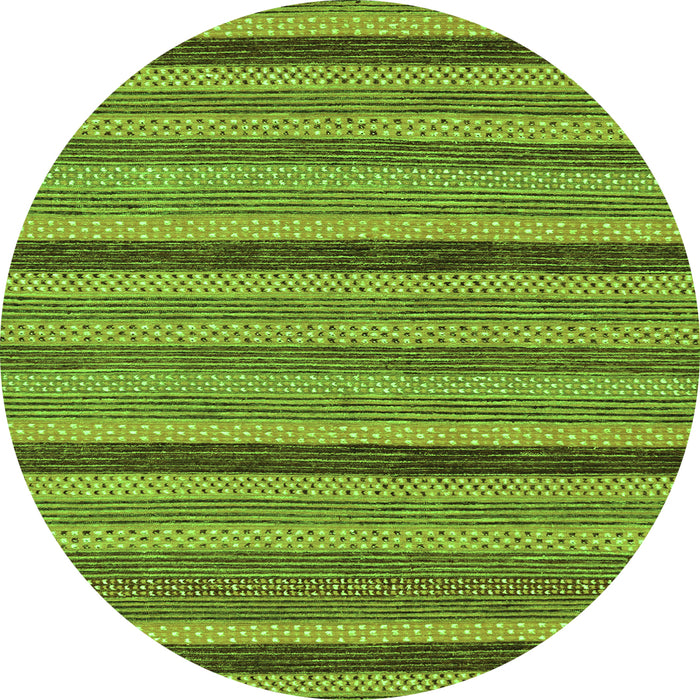 Round Oriental Green Modern Rug, abs288grn