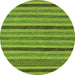 Round Oriental Green Modern Rug, abs288grn