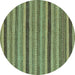 Round Oriental Turquoise Modern Rug, abs288turq