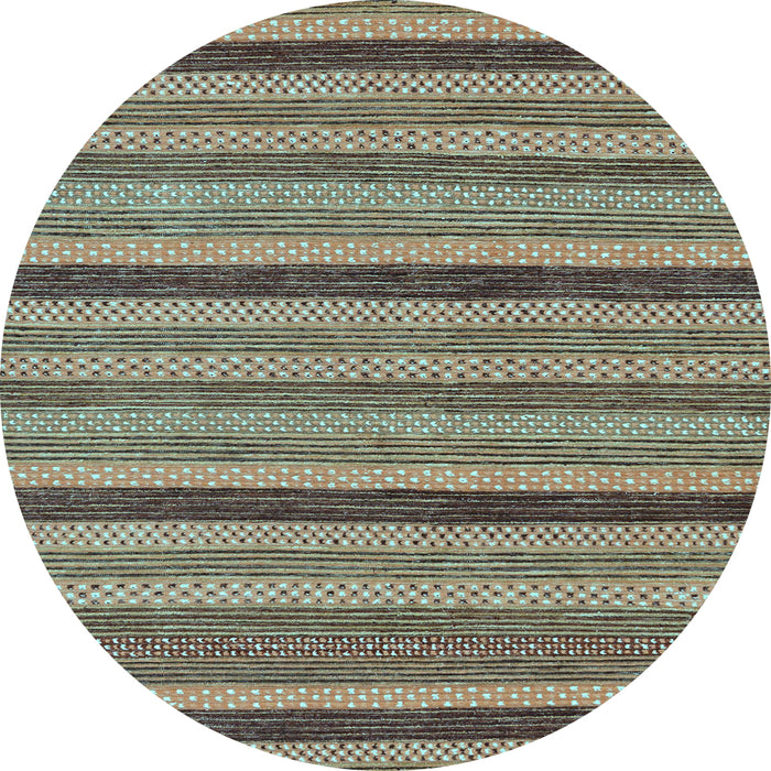 Round Oriental Light Blue Modern Rug, abs288lblu