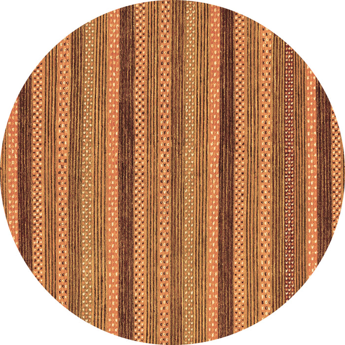 Round Oriental Brown Modern Rug, abs288brn