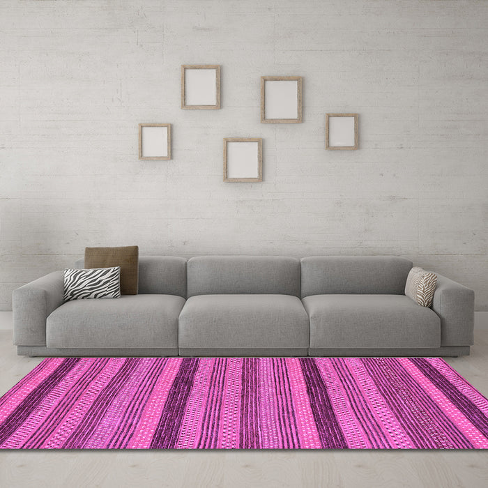 Machine Washable Oriental Purple Modern Area Rugs in a Living Room, wshabs288pur