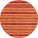 Round Oriental Orange Modern Rug, abs288org