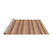 Sideview of Machine Washable Abstract Chestnut Red Rug, wshabs289