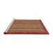 Sideview of Machine Washable Abstract Red Rug, wshabs2890