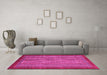 Machine Washable Abstract Pink Modern Rug in a Living Room, wshabs2890pnk