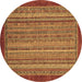 Round Abstract Brown Modern Rug, abs2890brn