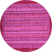 Round Abstract Pink Modern Rug, abs2890pnk