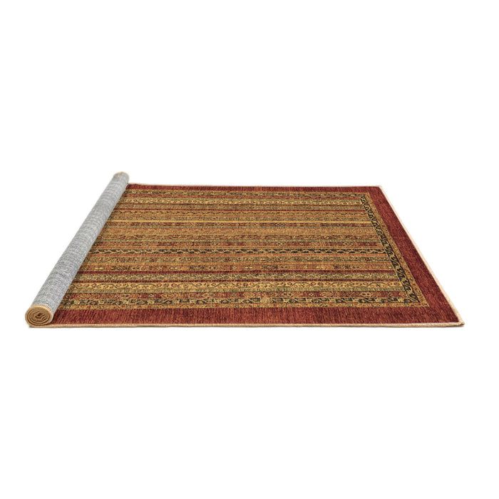 Sideview of Machine Washable Abstract Brown Modern Rug, wshabs2890brn