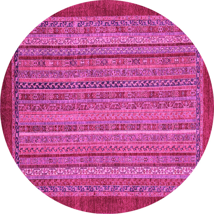 Round Machine Washable Abstract Pink Modern Rug, wshabs2890pnk