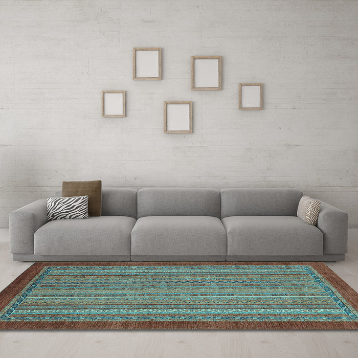 Machine Washable Abstract Light Blue Modern Rug in a Living Room, wshabs2890lblu