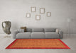 Machine Washable Abstract Orange Modern Area Rugs in a Living Room, wshabs2890org