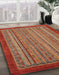 Abstract Red Modern Rug in Family Room, abs2890