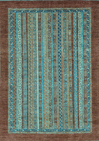 Abstract Light Blue Modern Rug, abs2890lblu