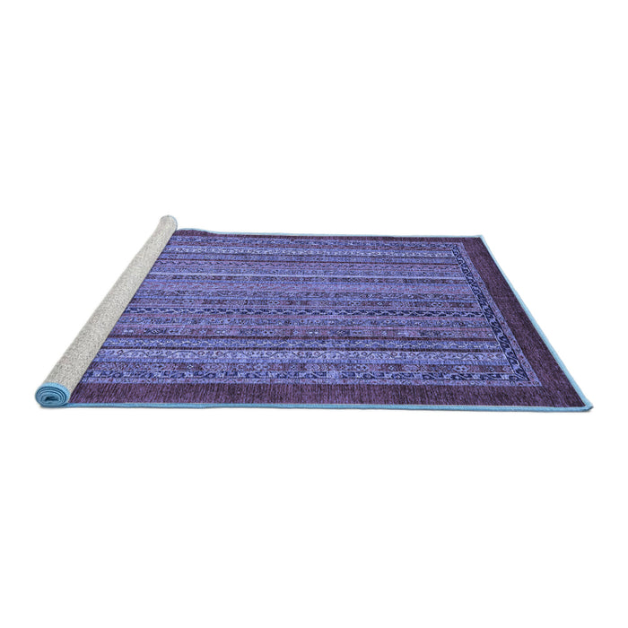 Sideview of Machine Washable Abstract Blue Modern Rug, wshabs2890blu