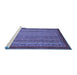 Sideview of Machine Washable Abstract Blue Modern Rug, wshabs2890blu