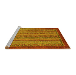 Sideview of Machine Washable Abstract Yellow Modern Rug, wshabs2890yw