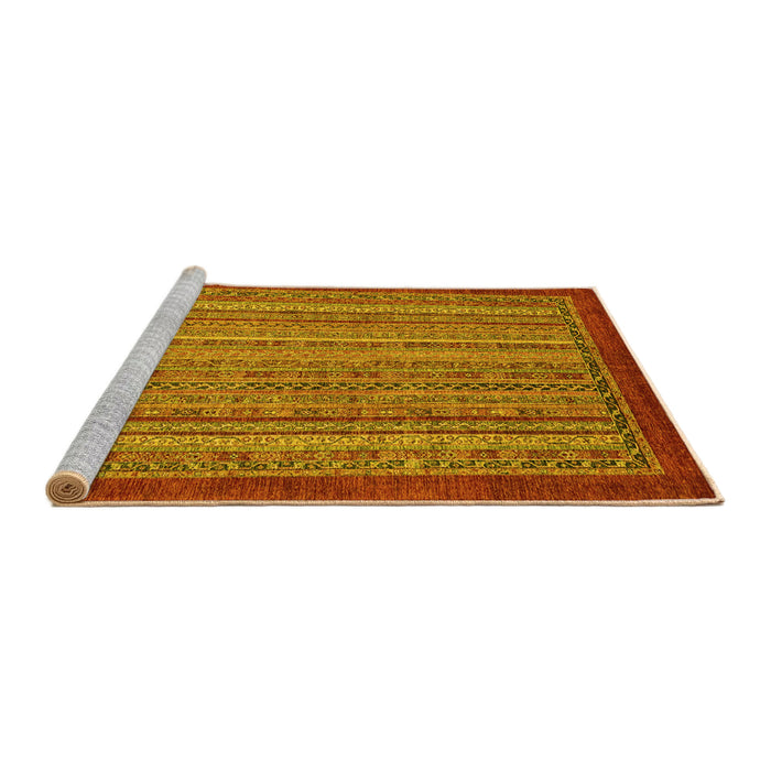 Sideview of Machine Washable Abstract Yellow Modern Rug, wshabs2890yw