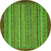 Round Abstract Green Modern Rug, abs2890grn