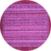 Round Abstract Purple Modern Rug, abs2890pur