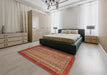 Abstract Red Modern Rug in a Bedroom, abs2890