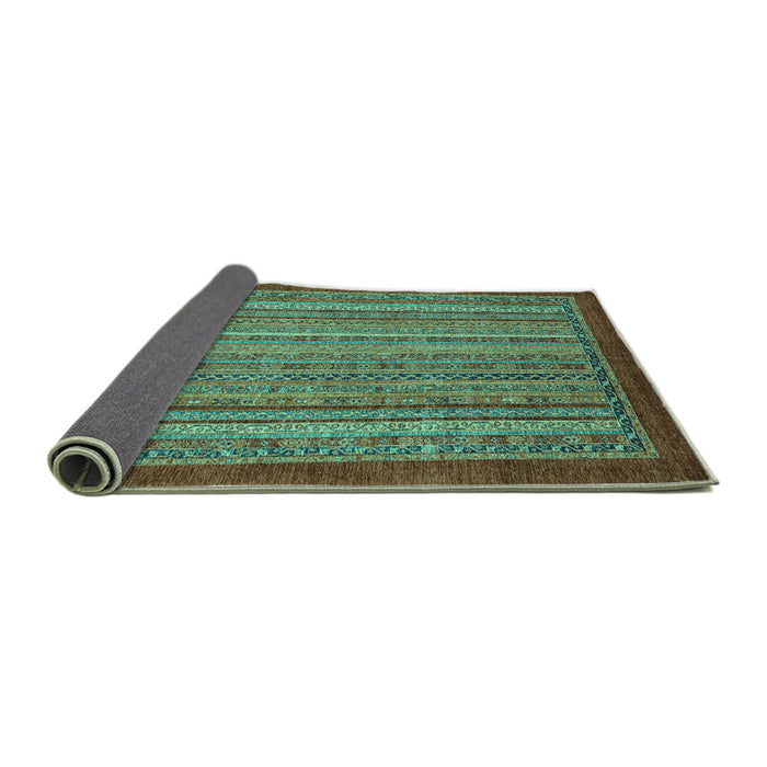 Sideview of Abstract Turquoise Modern Rug, abs2890turq