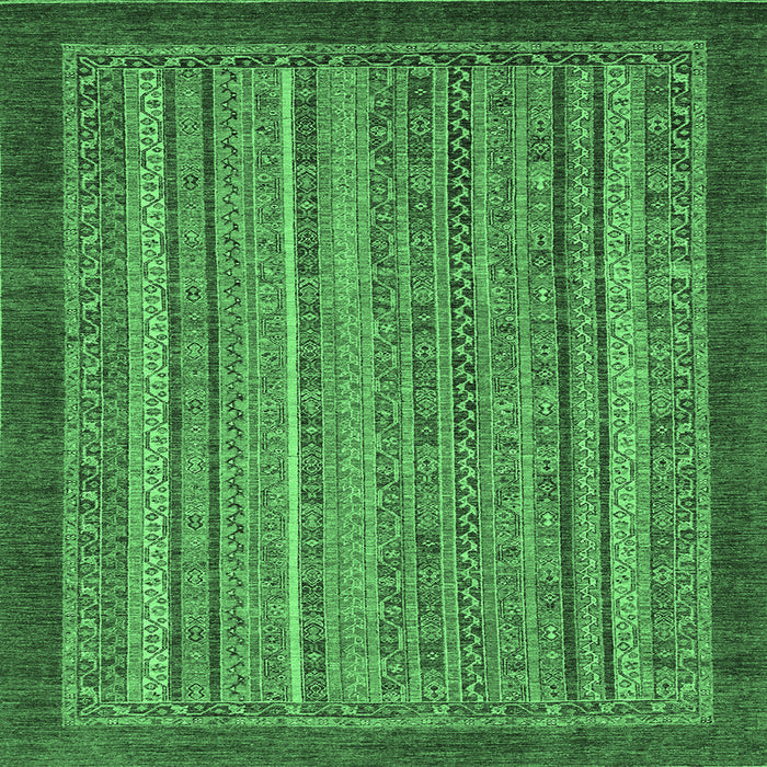 Square Abstract Emerald Green Modern Rug, abs2890emgrn