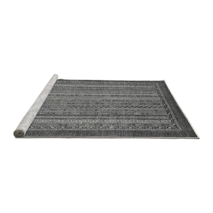Sideview of Machine Washable Abstract Gray Modern Rug, wshabs2890gry