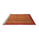 Sideview of Machine Washable Abstract Orange Modern Area Rugs, wshabs2890org