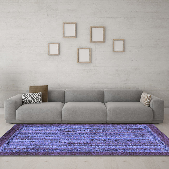 Machine Washable Abstract Blue Modern Rug in a Living Room, wshabs2890blu