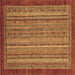 Square Abstract Brown Modern Rug, abs2890brn