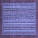 Square Abstract Blue Modern Rug, abs2890blu