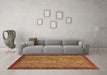 Machine Washable Abstract Brown Modern Rug in a Living Room,, wshabs2890brn