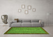 Machine Washable Abstract Green Modern Area Rugs in a Living Room,, wshabs2890grn