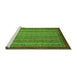 Sideview of Machine Washable Abstract Green Modern Area Rugs, wshabs2890grn