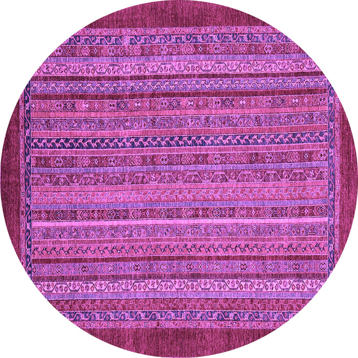 Round Machine Washable Abstract Purple Modern Area Rugs, wshabs2890pur